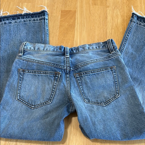 Free People Jeans Womens 24 Blue Button Fly Mid Rise Whiskered Denim Capri Pants - Picture 5 of 5